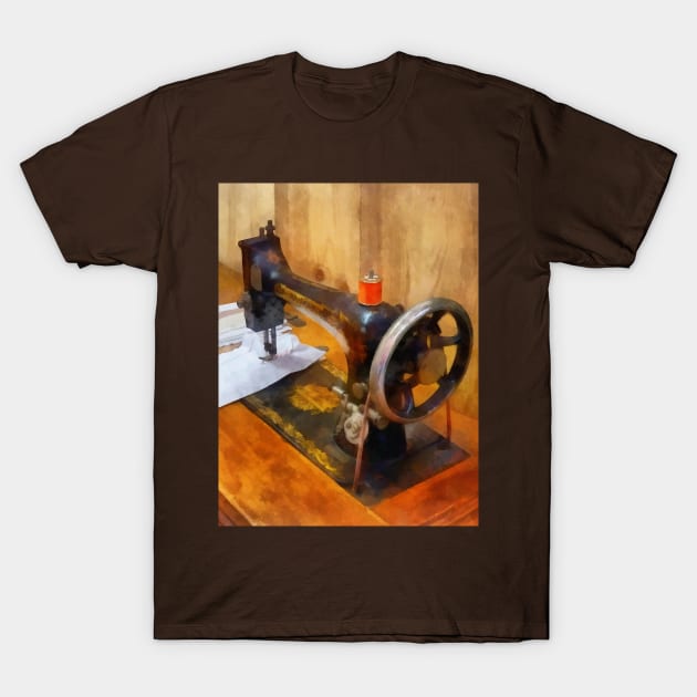 Sewing Machine With Orange Thread T-Shirt by SusanSavad